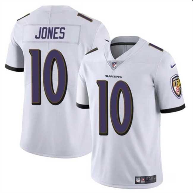 Men & Women & Youth Baltimore Ravens #10 Emory Jones White Vapor Limited Jersey->baltimore ravens->NFL Jersey